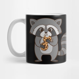 A cute raccoon eats cookies. Mug
